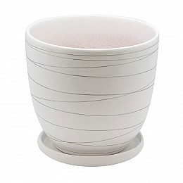 Керамический горшок с подставкой, 4,7л., Д215 Ш215 В195, белый