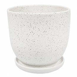 Керамический горшок Терраццо с подставкой, 4,7 л., Д215 Ш215 В200, белый