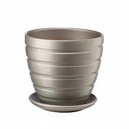 Керамический горшок с подставкой, 2,4л., Д175 Ш175 В165, антрацитовый