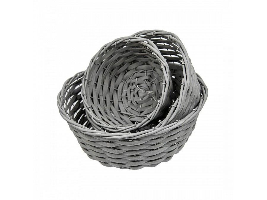 Корзина подарочная круглая Д300 Ш300 В140, графит