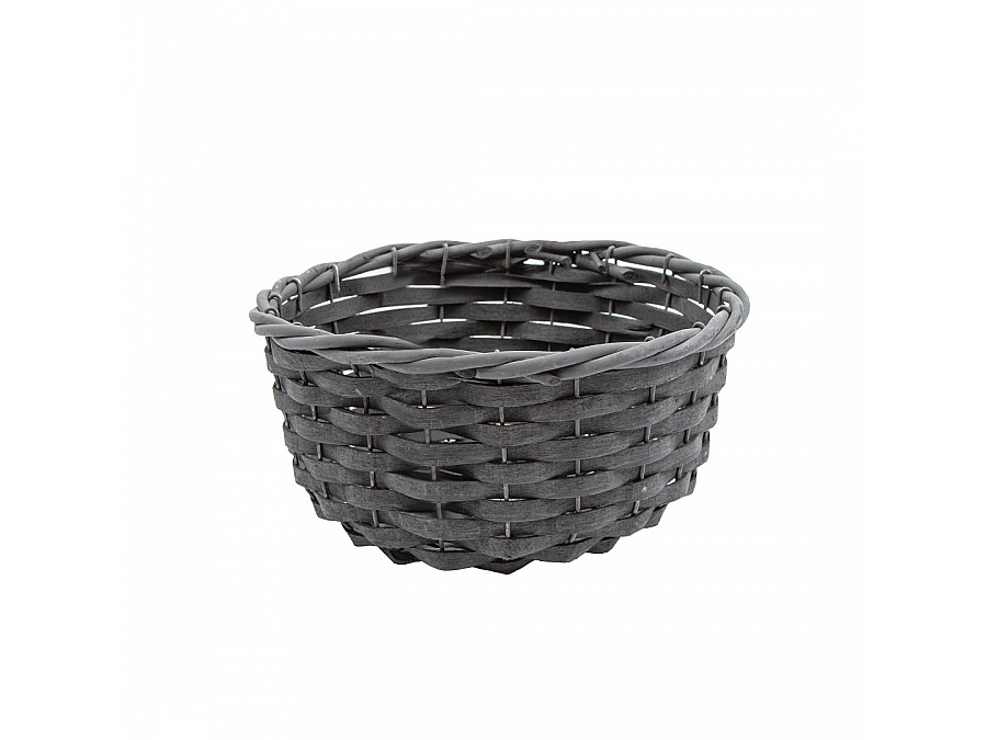 Корзина подарочная круглая Д300 Ш300 В140, графит