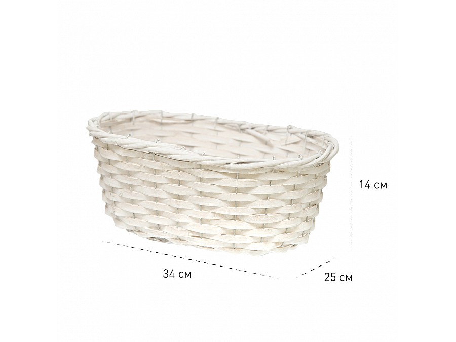 Корзина подарочная овальная Д340 Ш250 В140, белый