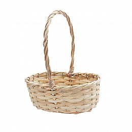 Корзина подарочная c ручкой овальная Д340 Ш250 В140, натуральный