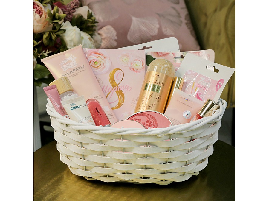 Корзина подарочная овальная Д340 Ш250 В140, белый