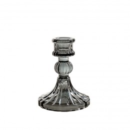 Декоративный стеклянный подсвечник, серый, Eden-16