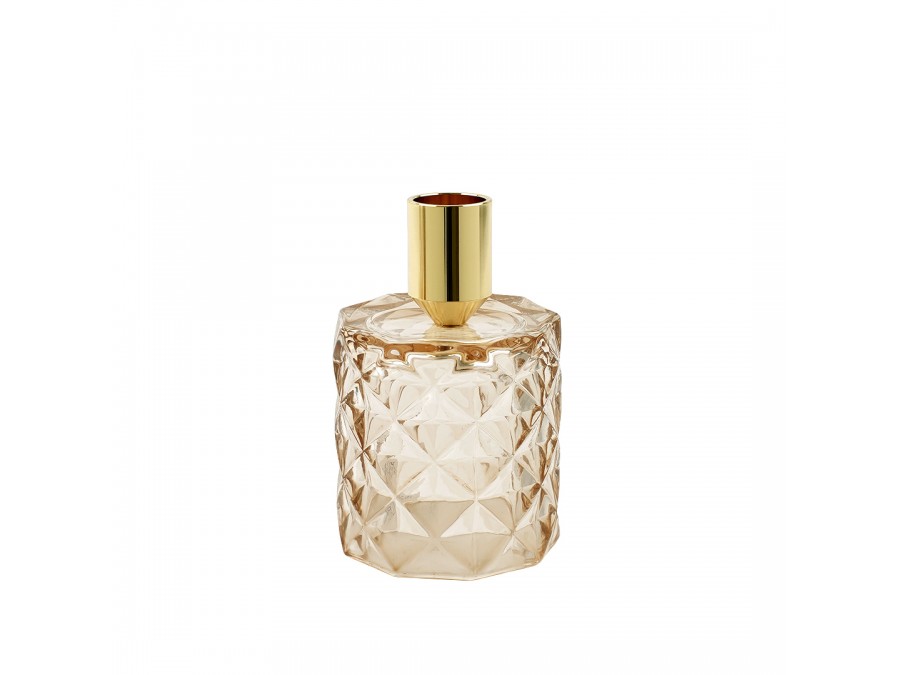 Декоративный подсвечник, бежевый, золотой, Eden-02