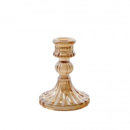 Декоративный стеклянный подсвечник, янтарный, Eden-15