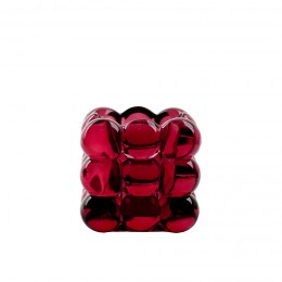 Декоративный стеклянный подсвечник, красный, Eden-11