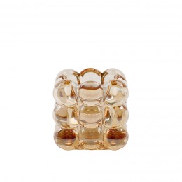 Декоративный стеклянный подсвечник, янтарный, Eden-10