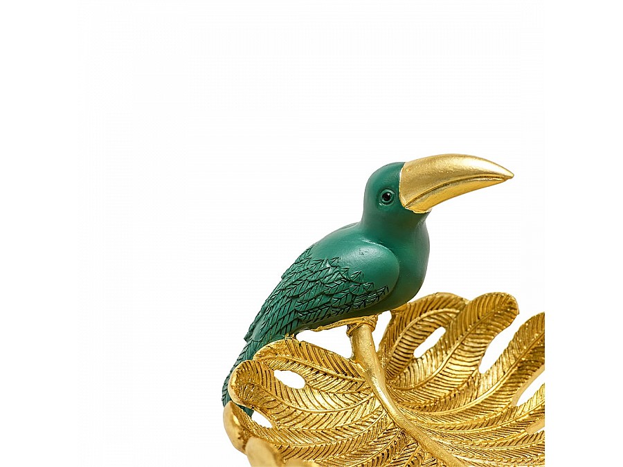 Подставка-блюдо Попугай, Д210 Ш170 В125, золотой, зеленый