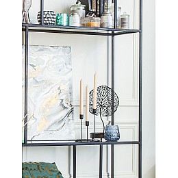 Металлический подсвечник Лист, Д210 Ш150 В350, черный