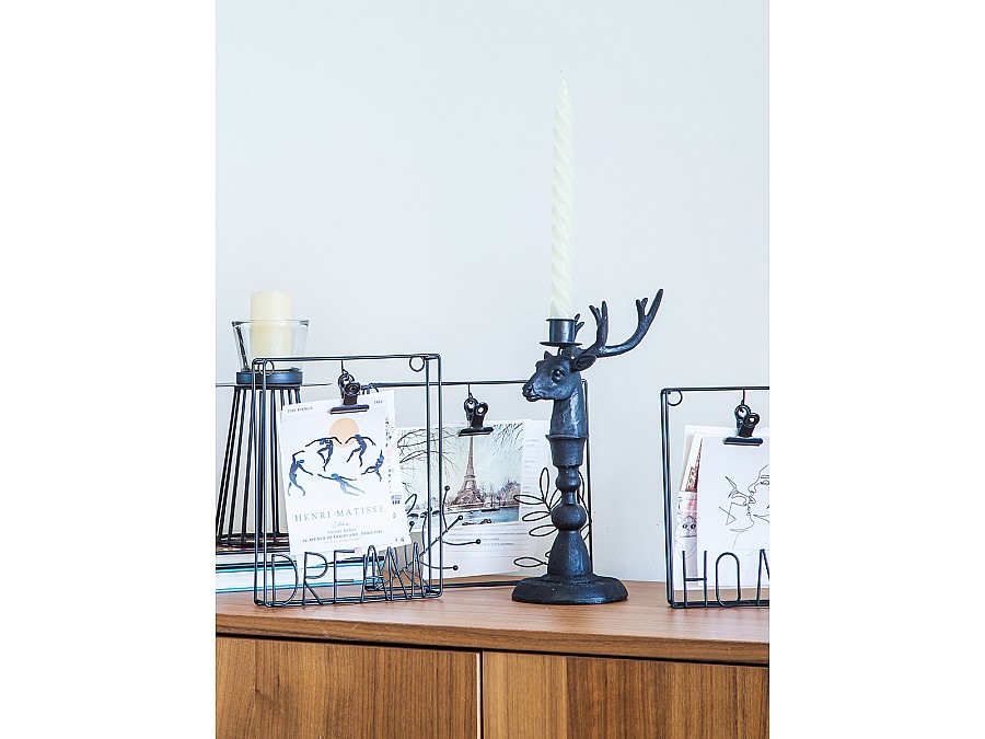 Подсвечник Олень, Д130 Ш110 В305, черный