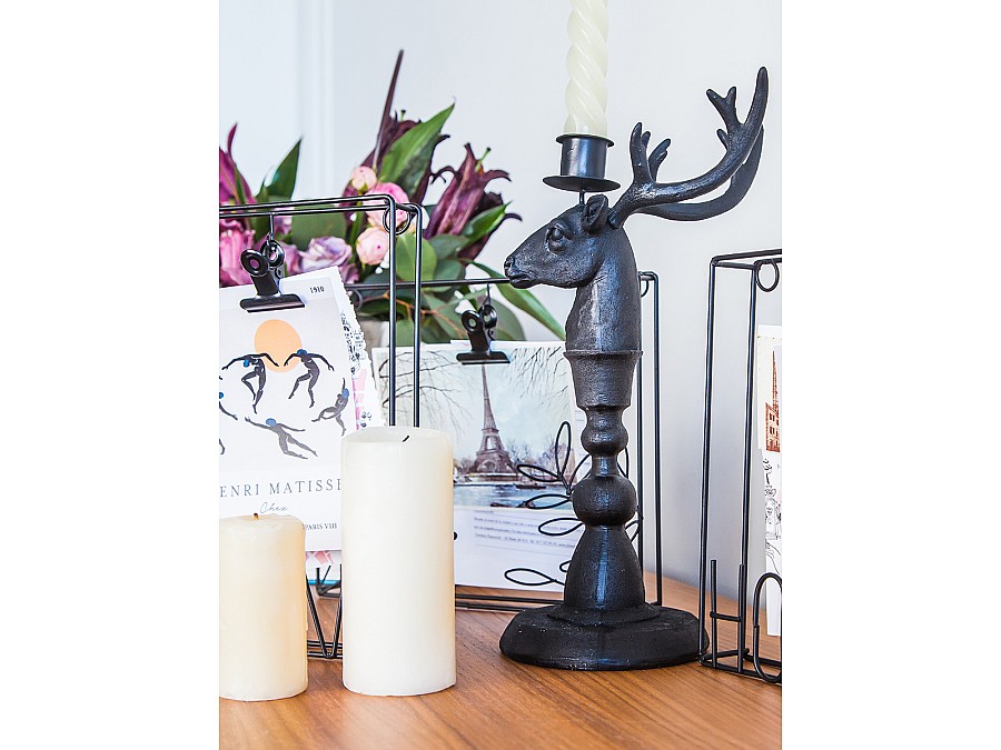 Подсвечник Олень, Д130 Ш110 В305, черный