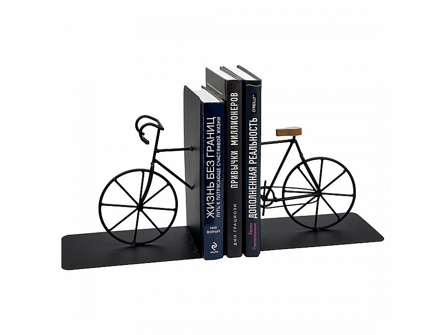 Подставка под книги Велосипед, Д370 Ш120 В200, черный