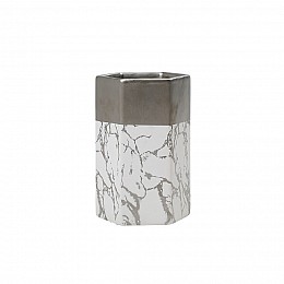 Декоративная ваза Геометрия, Д100 Ш90 В150, мраморный, металлический