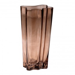 Декоративная ваза из цветного стекла, Д120 Ш85 В250, коричневый