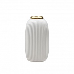 Декоративная ваза Шарм, Д110 Ш110 В200, белый, золотой