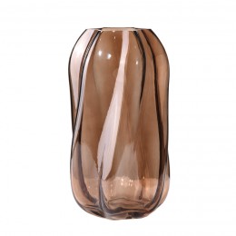 Декоративная ваза из цветного стекла, Д160 Ш160 В280, коричневый