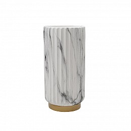 Декоративная ваза Рельеф, Д135 Ш135 В260, мраморный, золотой