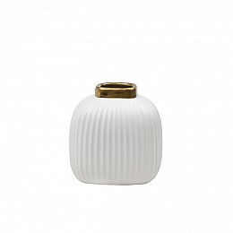 Декоративная ваза Шарм, Д130 Ш130 В130, белый, золотой