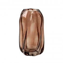 Декоративная ваза из цветного стекла, Д103 Ш103 В180, коричневый