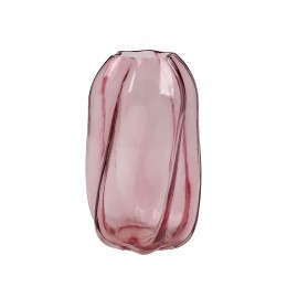 Декоративная ваза из цветного стекла, Д125 Ш125 В217, красный