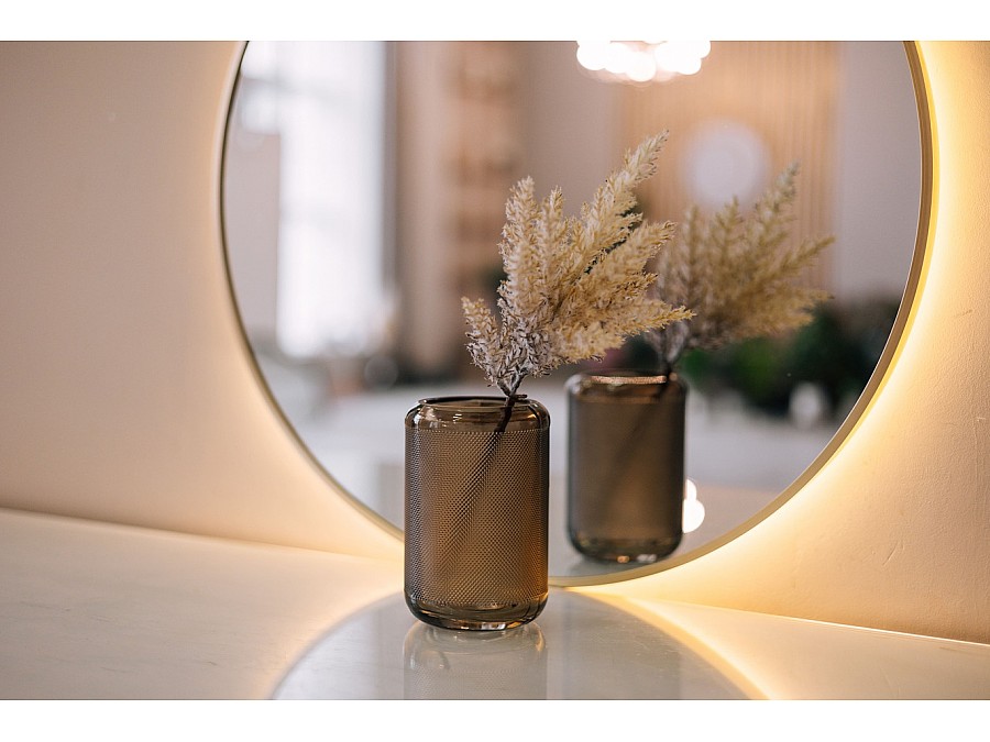 Декоративная ваза из стекла Цилиндр, Д100 Ш100 В150, коричневый