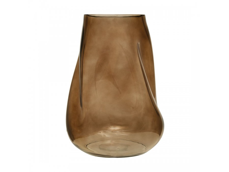 Декоративная ваза из стекла Динамика, Д190 Ш185 В267, коричневый