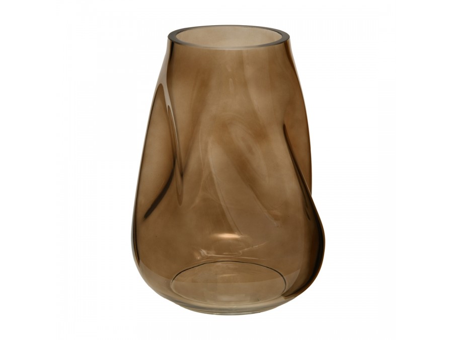 Декоративная ваза из стекла Динамика, Д190 Ш185 В267, коричневый