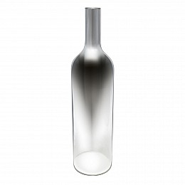 Декоративная ваза-бутылка из стекла с зеркальным покрытием, Д85 Ш85 В345, серебряный