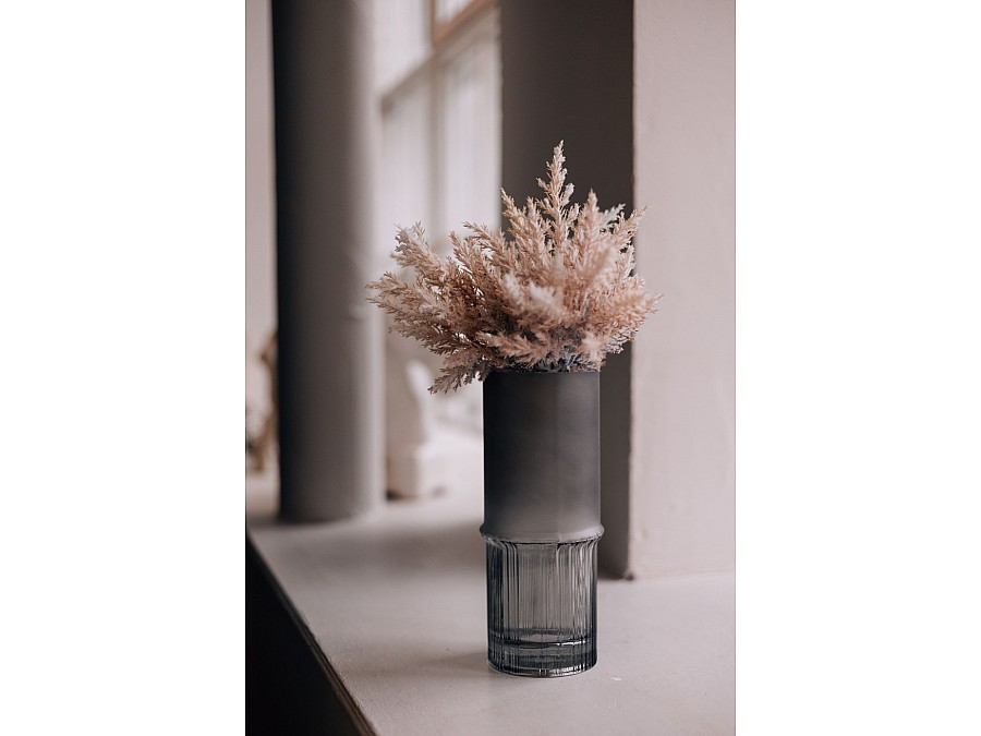 Декоративная ваза из комбинированного стекла, Д111 Ш111 В255, серый