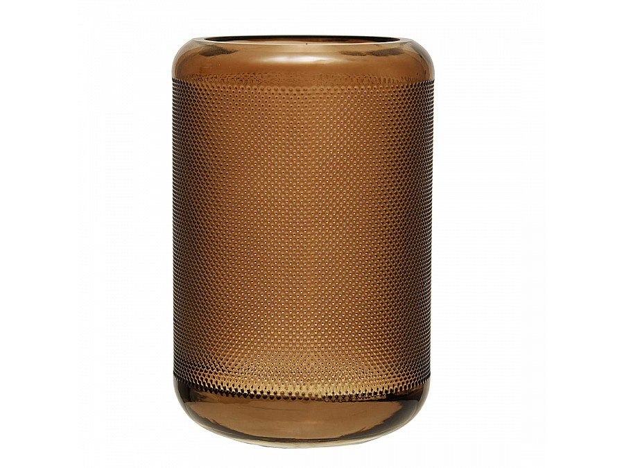 Декоративная ваза из стекла Цилиндр, Д100 Ш100 В150, коричневый