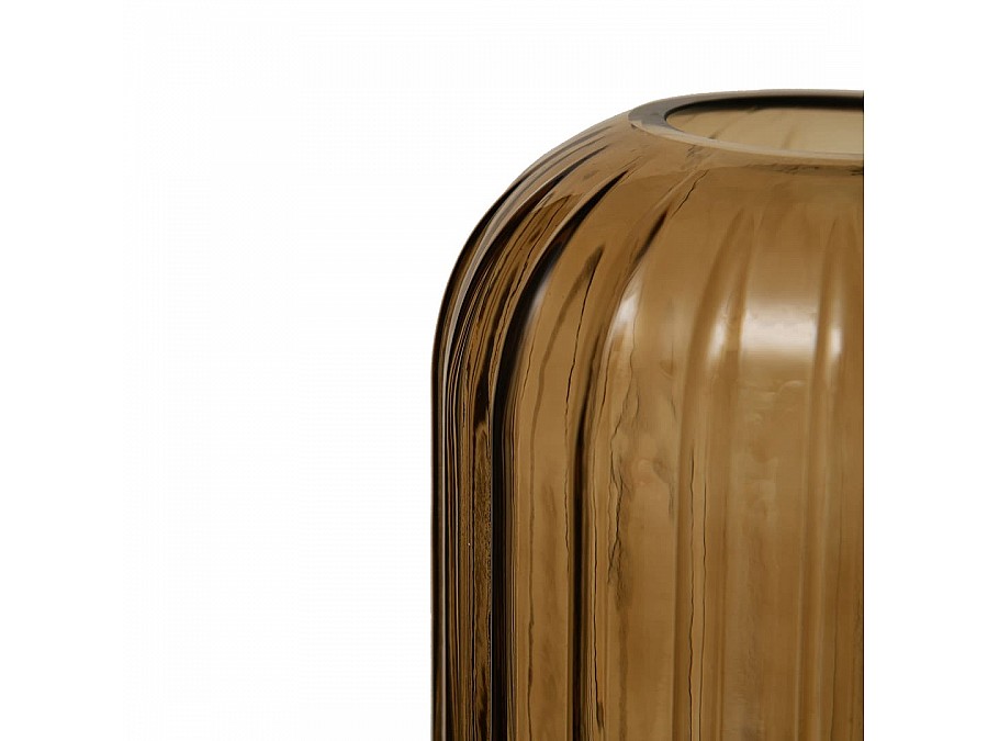 Декоративная ваза из стекла Рельеф, Д145 Ш145 В200, коричневый