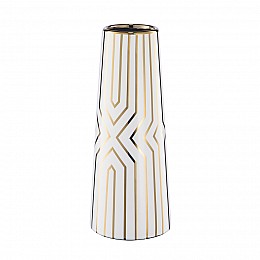 Декоративная ваза Арт Деко, Д120 Ш120 В300, белый с золотом