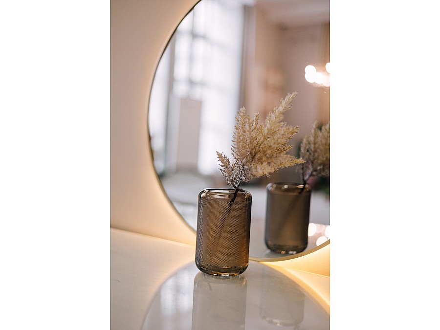 Декоративная ваза из стекла Цилиндр, Д100 Ш100 В150, коричневый