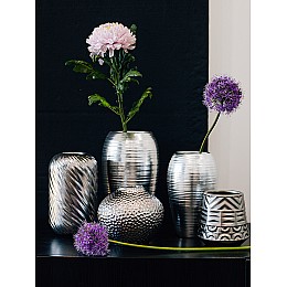 Декоративная ваза Волна, Д120 Ш120 В200, серебряный