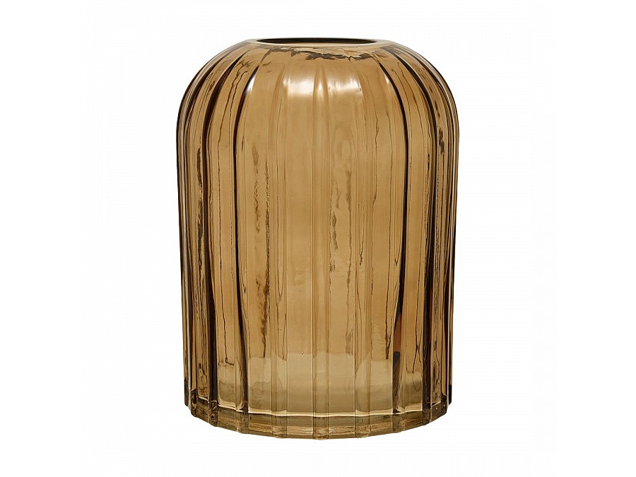 Декоративная ваза из стекла Рельеф, Д145 Ш145 В200, коричневый