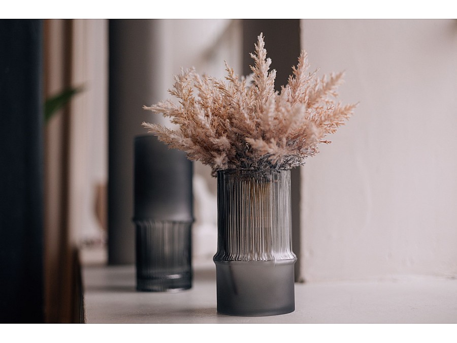 Декоративная ваза из комбинированного стекла, Д111 Ш111 В180, серый