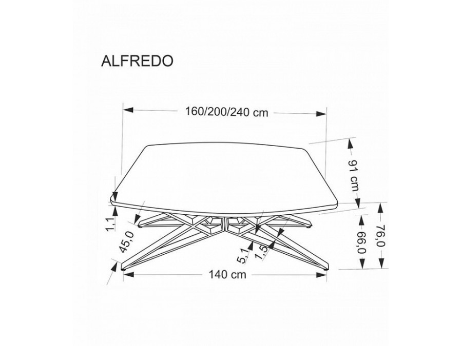 Стол обеденный Alfredo 160