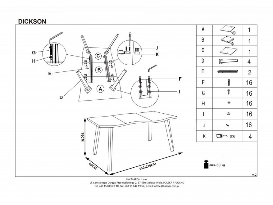 Стол обеденный Dickson