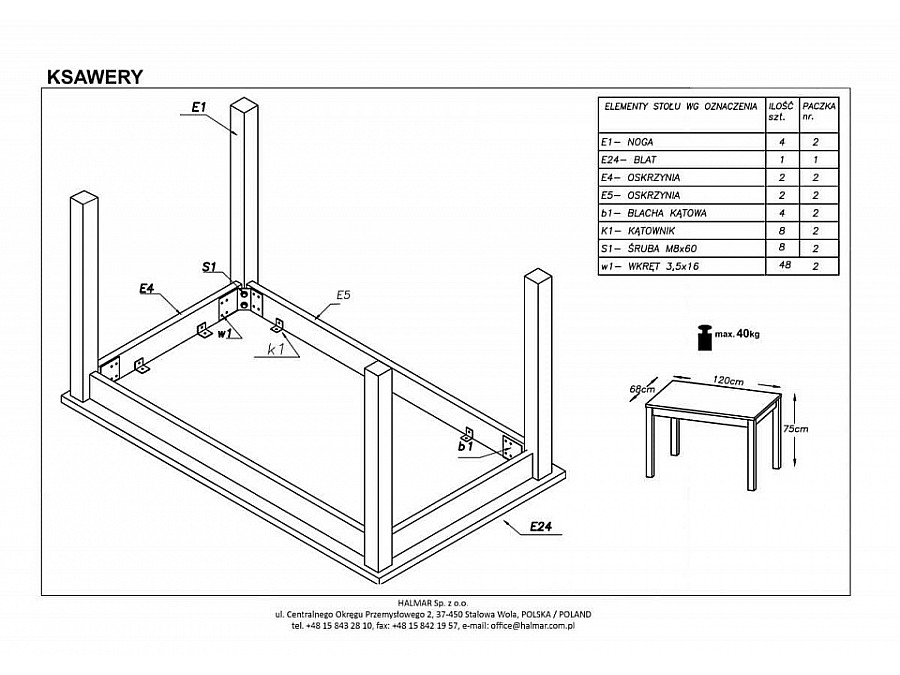 Стол обеденный Ksawery