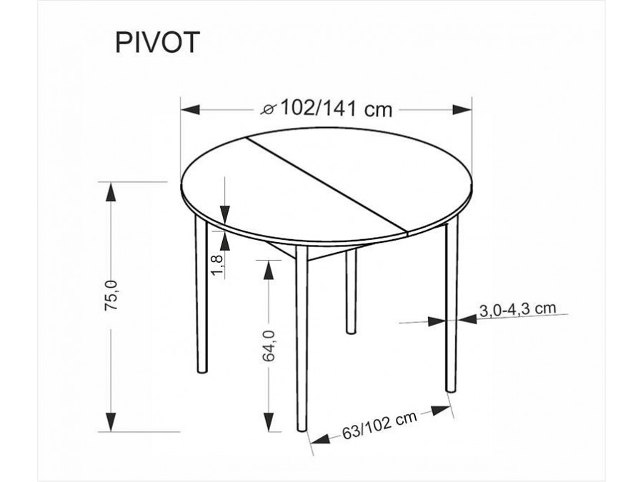 Стол обеденный Pivot 102