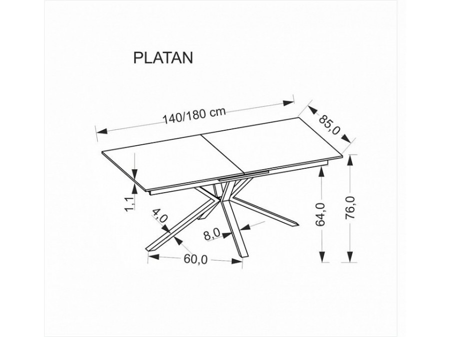 Стол обеденный Platan 140