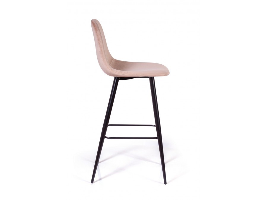 Стул барный Тед, бархат бежевый 05 /опора конус