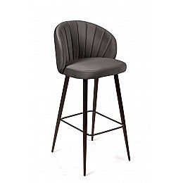 Стул барный Mont Blanc, бархат антрацит 14 / черный конус