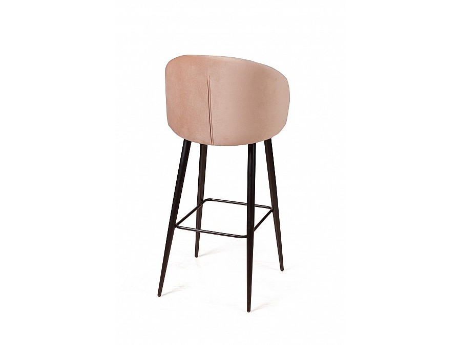 Стул барный Mont Blanc, бархат бежевый 5 / черный конус