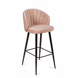 Стул барный Mont Blanc, бархат бежевый 5 / черный конус