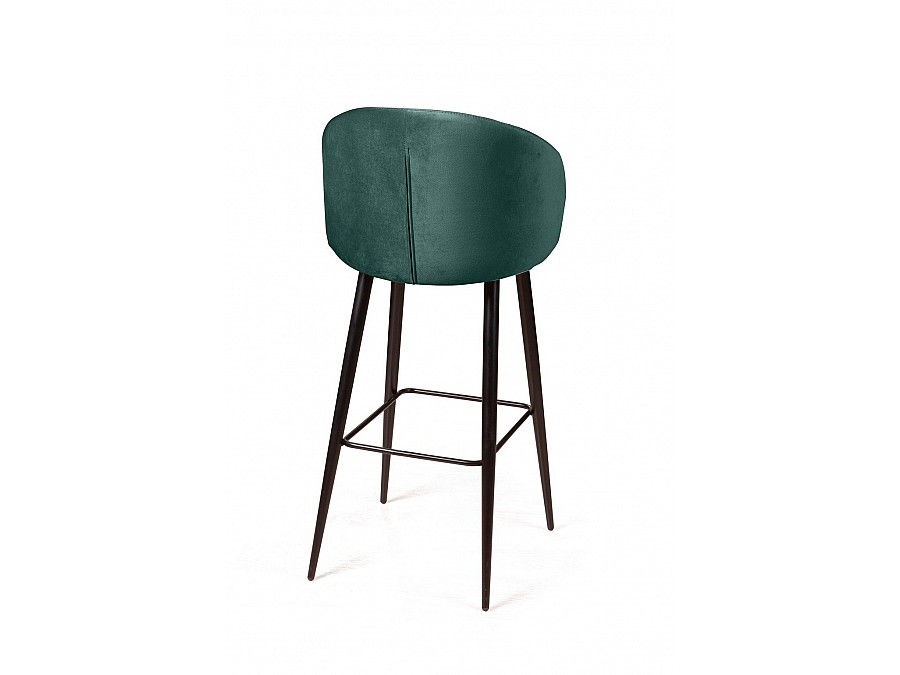Стул барный Mont Blanc, бархат изумрудный 87 / черный конус