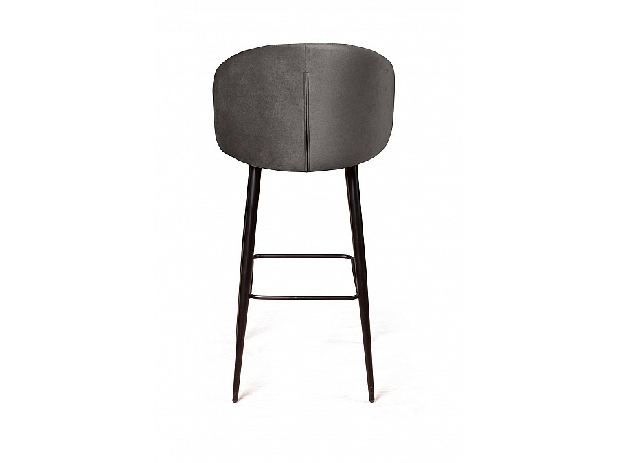 Стул барный Mont Blanc, бархат антрацит 14 / черный конус