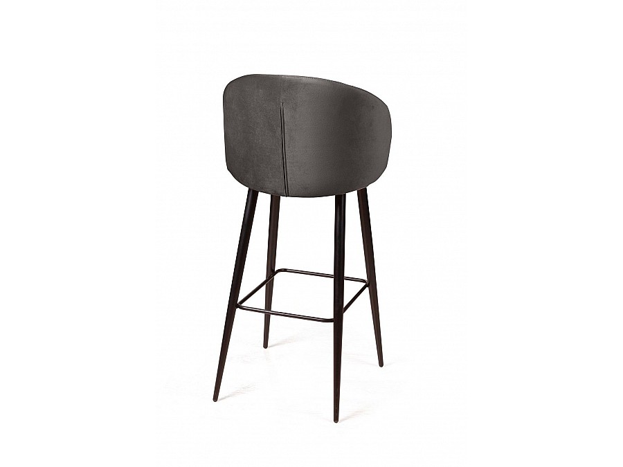 Стул барный Mont Blanc, бархат антрацит 14 / черный конус